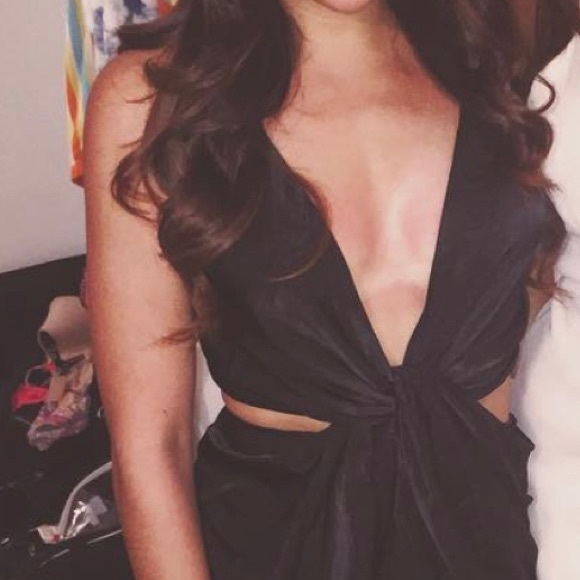 SABO SKIRT Small Silky Black Twist Front Romper - Picture 4 of 4